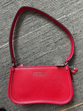 GUESS Red Shoulder Bag with Cherry Charm